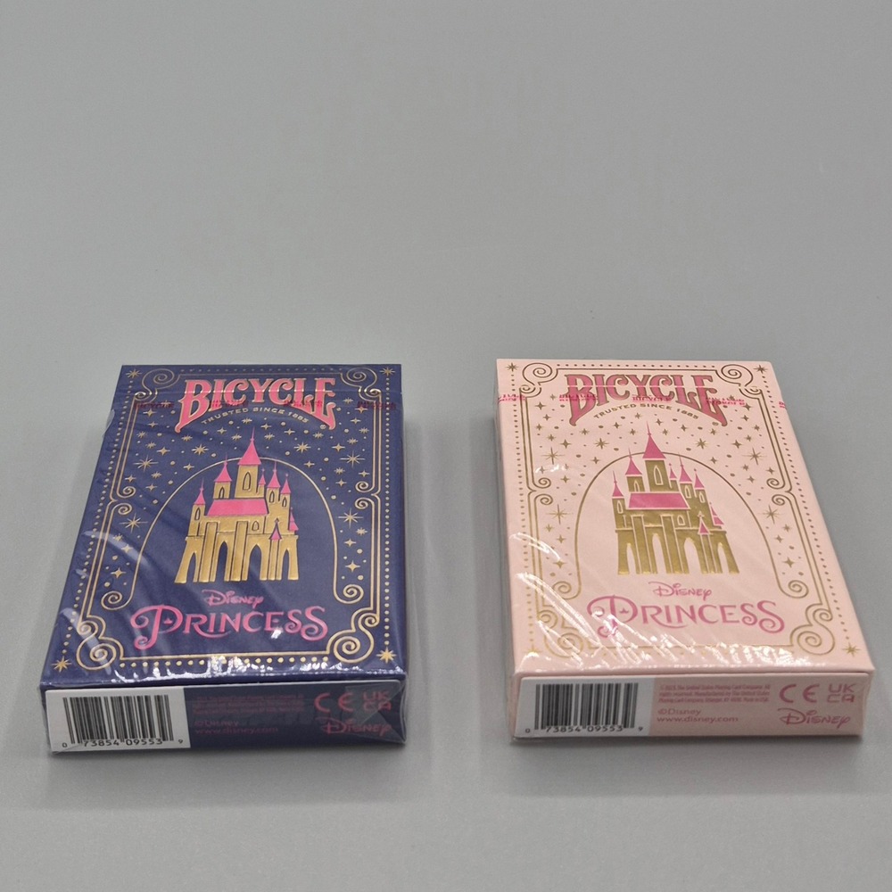 Bicycle Disney Princess Playing Cards 2 Deck Set Pink & Navy Blue Sealed New